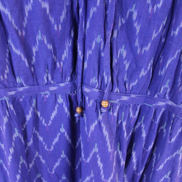 Gap A-line Triangle Cut Out Neckline Dress - Size Large, Majorca Blue, Side Zip - Picture 8 of 15